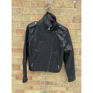 Vintage Diesel Asymmetrical Biker Jacket Women’s M Black Lambskin Leather Y2k